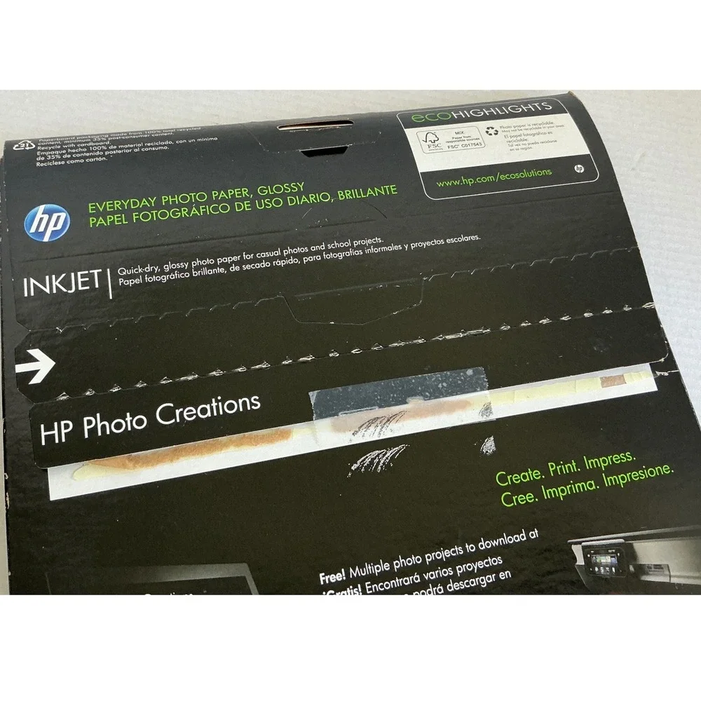 HP Everyday Photo Paper Glossy Inkjet 8.5x11 Aprox. 40 Sheets Q8723A 53lb 200gsm